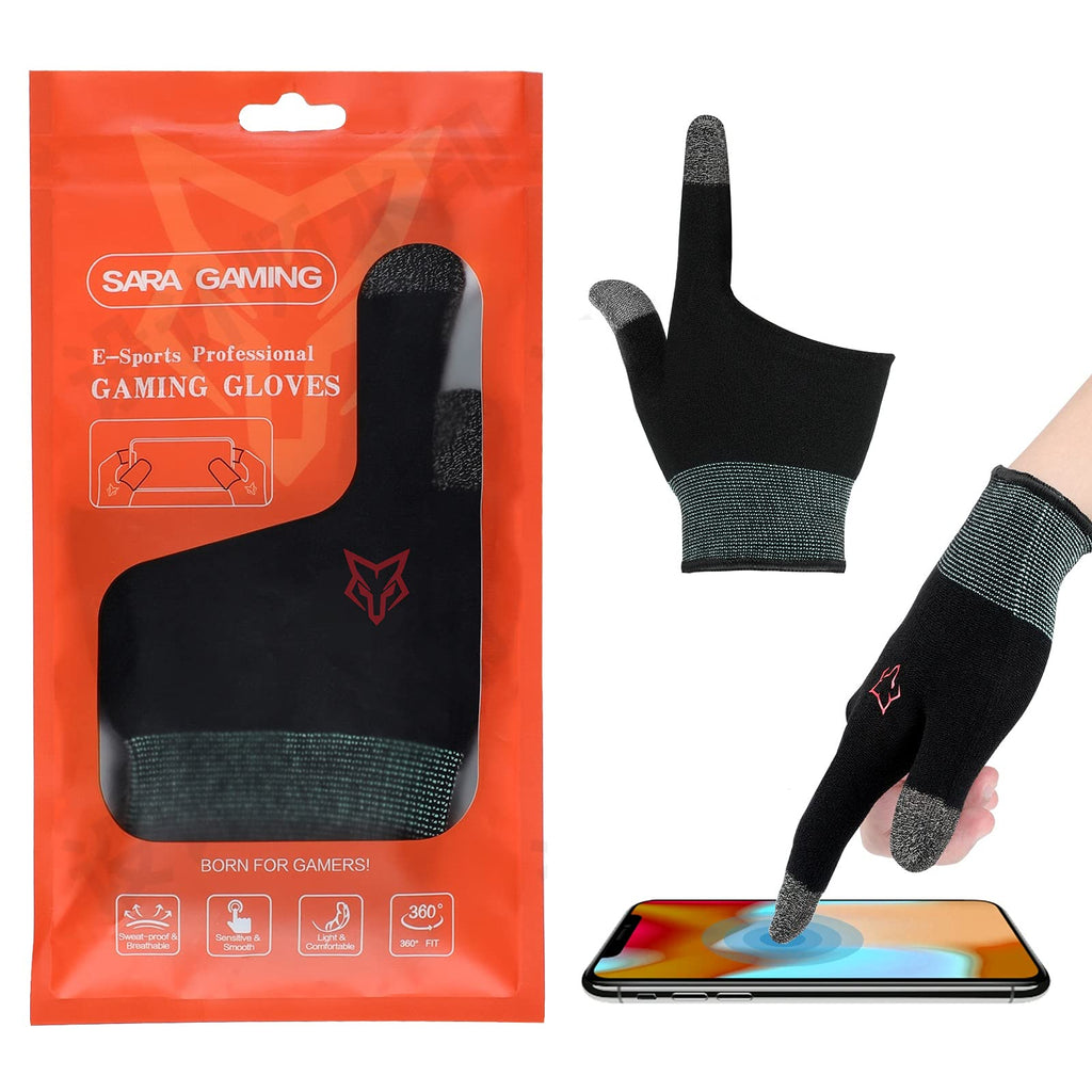  [AUSTRALIA] - E-Sports Sara Gaming Gloves,Game Gloves, Gaming Finger Sleeves, Anti-Sweat Breathable, Thumb Sleeves for Highly Sensitive Nano-Silver Fiber Material, for Touch Screen (Medium(1pair)) medium(1pair)