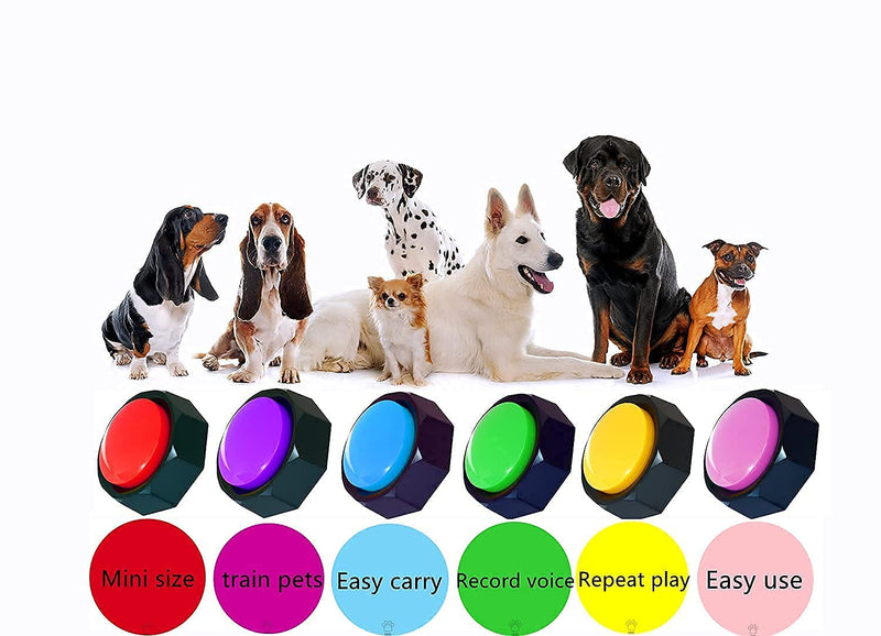 BOSKEY Set of 6,Dog Training Buzzer recordable Button-Record and Playback Any Message You want-30 Seconds Record Button - LeoForward Australia