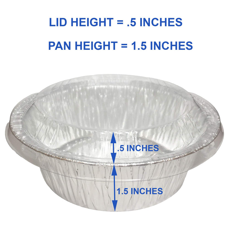  [AUSTRALIA] - Alsea 5 Inch Pie/Tart Pans w/Lids Disposable Aluminum Foil Individual Baking Tins (Pack of 50)