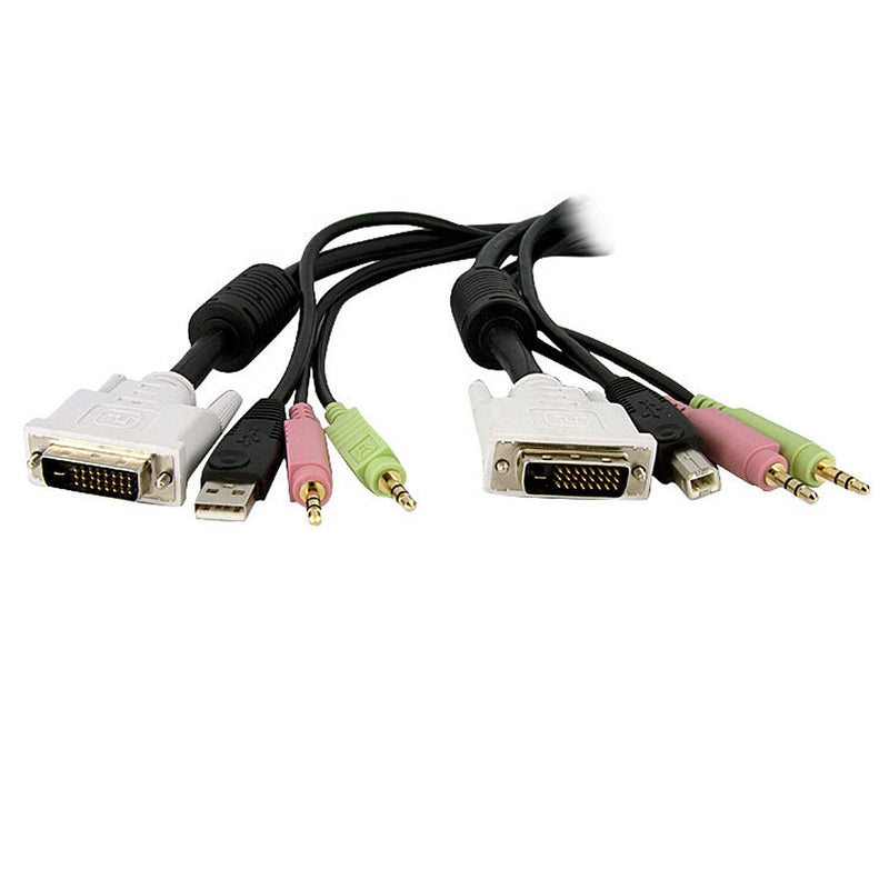  [AUSTRALIA] - StarTech.com 10 ft / 3m 4-in-1 USB Dual Link DVI-D KVM Switch Cable w/Audio & Microphone (DVID4N1USB10) 10 ft | DVI-D