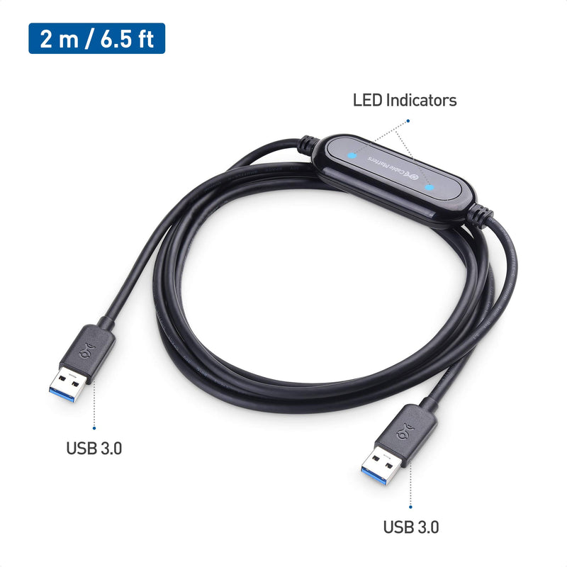  [AUSTRALIA] - Cable Matters USB 3.0 Data Transfer Cable PC to PC for Windows and Mac Computer in 6.6 ft - PClinq5 and Bravura Easy Computer Sync Included - Compatible with PCMover for Windows System Migration