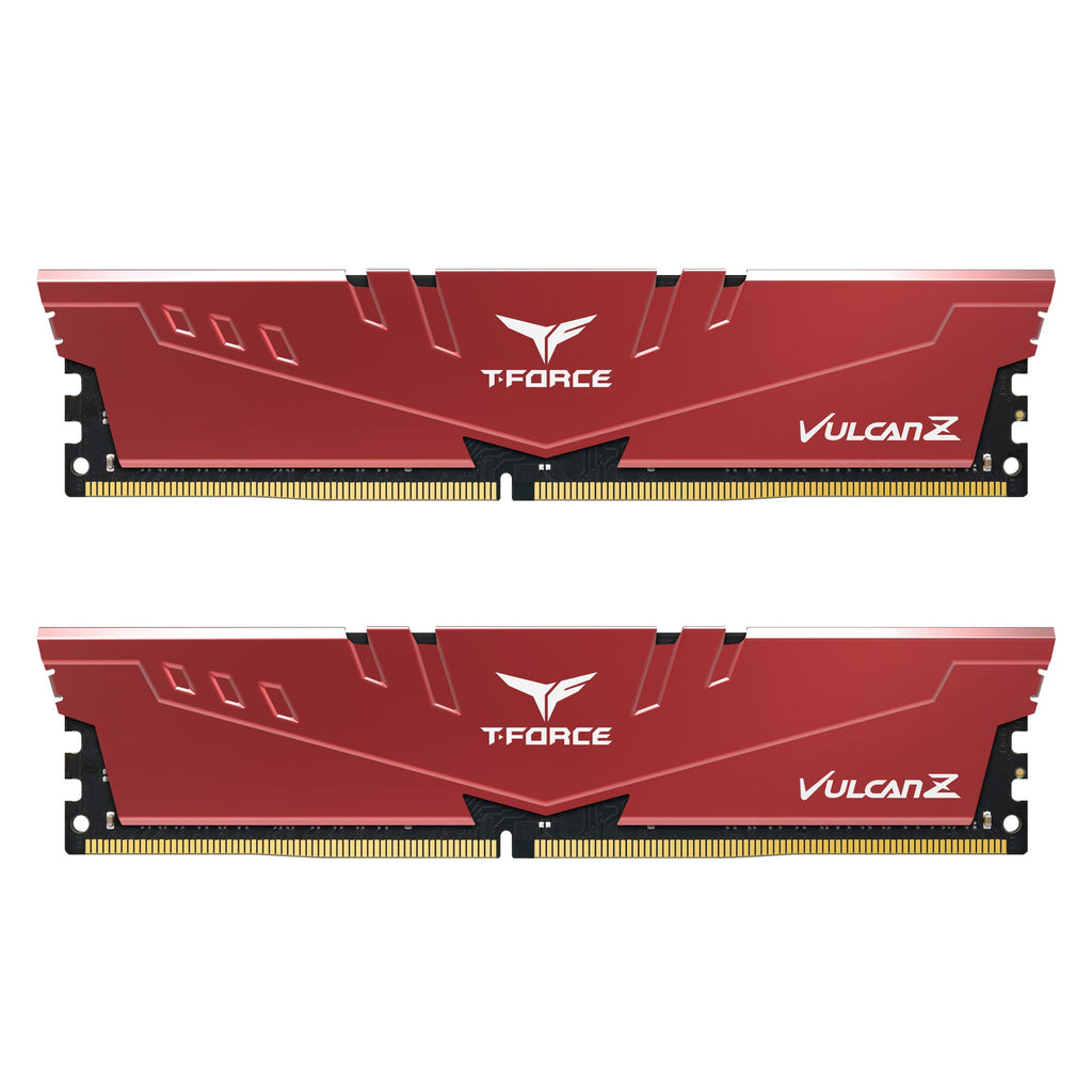  [AUSTRALIA] - TEAMGROUP T-Force Vulcan Z DDR4 16GB Kit (2x8GB) 3600MHz (PC4-28800) CL18 Desktop Memory Module Ram TLZRD416G3600HC18JDC01 - Red 16GB (2x8GB) DDR4 3600MHz CL 18-22-22-42