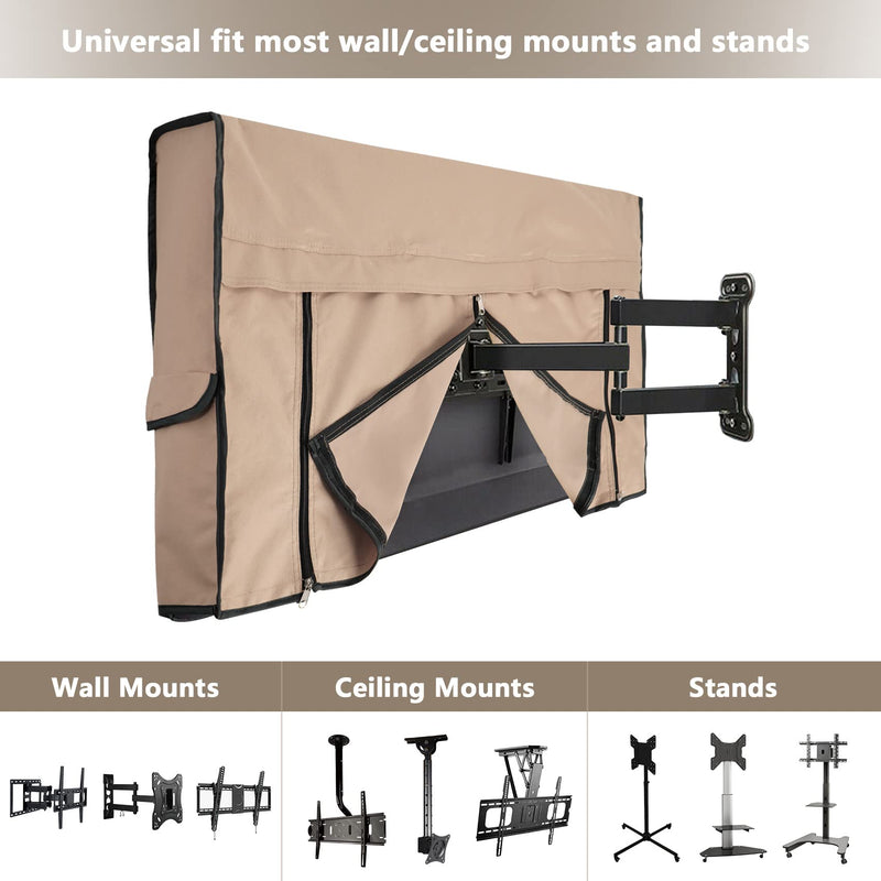  [AUSTRALIA] - ULTCOVER Waterproof Outdoor TV Cover for 28-32 inch Outside Flat Screen Televisions with Mounts and Stands 28" - 32" Brown