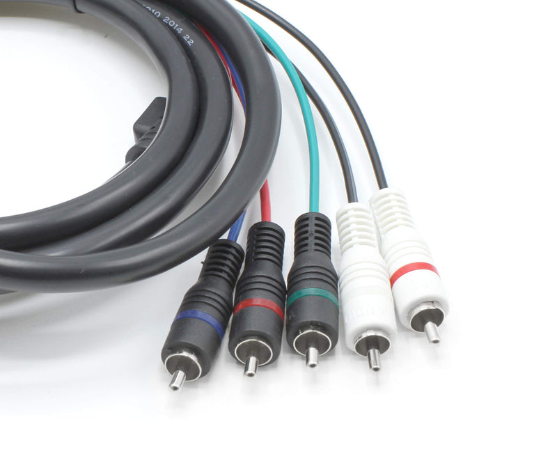 Component and Composite Video Audio Cable - (1 Pack) Quality Plated 5 RCA Cables (12 ft Length) - Supports 480i, 480p, 720p and 1080i 12 Feet (3.6 Meter) 1 Pack RGB+RW - LeoForward Australia