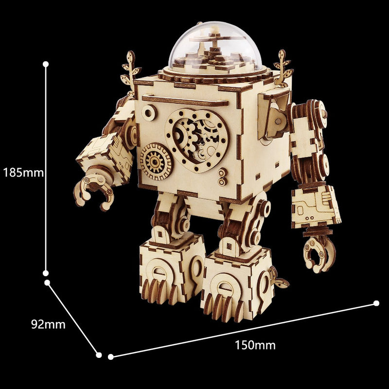 Think Gizmos 3D Wooden Puzzle for Adults & Teenagers – Robot Music Box Brain Teaser Building Kit with Working Music Box – Awesome 3D Jigsaw Gift for Men, Women and Kids 12+ - LeoForward Australia
