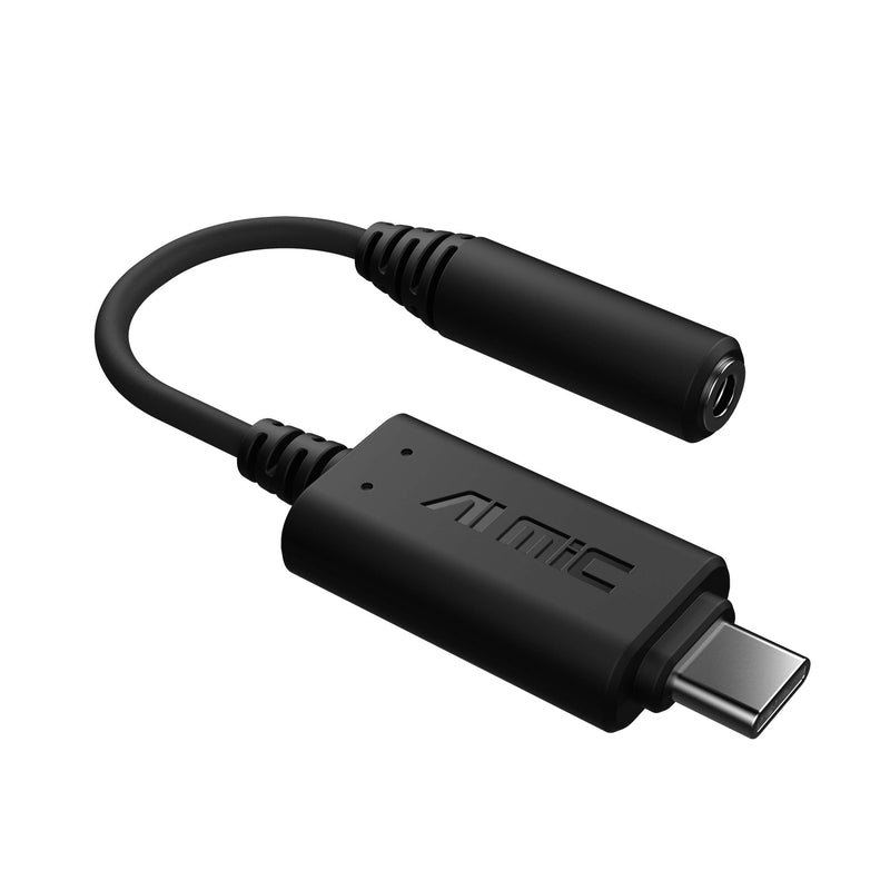  [AUSTRALIA] - ASUS Ai Noise-Canceling Mic Adapter | Built-in Artificial Intelligence Isolates Background Noise, Enhance Voice Clarity | Improve Quality of Conference Calls, Music | Supports USB-C & USB 2.0-3.5 mm