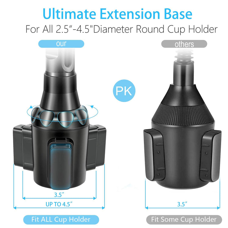  [AUSTRALIA] - Car Cup Holder Phone Mount JC1 Pro Ver. Adjustable Long Pole Automobile Cup Holder Smart Phone Cradle Car Mount for iPhone 11 Pro/XR/XS Max/X/SE/8 Plus/6s/Samsung Galaxy S20+/Note 10/S9/S7 Edge(Black)