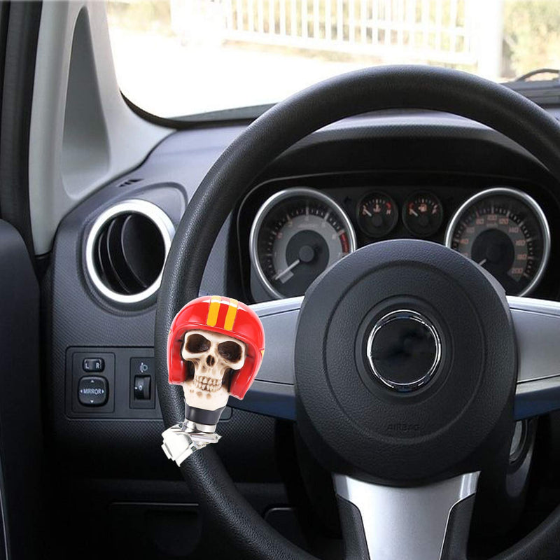  [AUSTRALIA] - Bashineng Steering Knob Skull Knight Shape Car Driving Power Handle Wheel Spinner Turning Aid Ball (Red) red