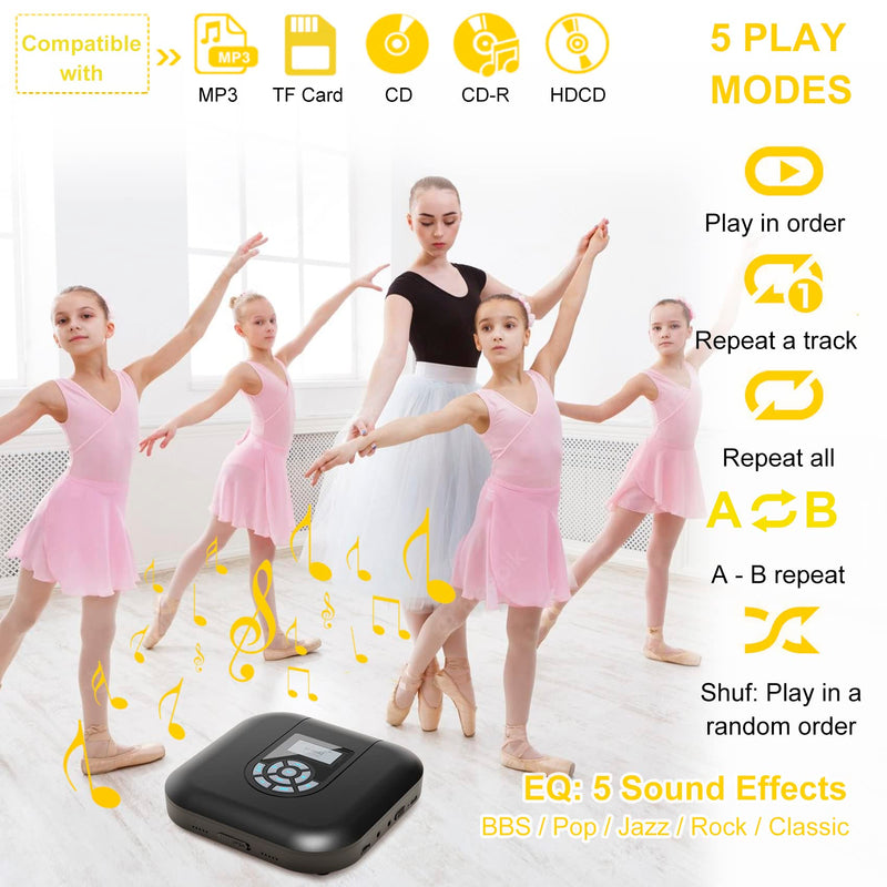  [AUSTRALIA] - MONODEAL Portable CD Player with Speaker Rechargeable CD Player with FM Transmitter CD Player Portable for Car for Home Travel with Headphone CD Player Portable for Walkman