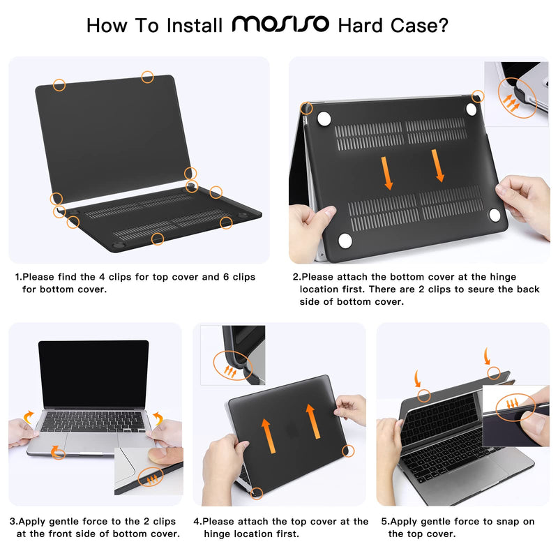  [AUSTRALIA] - MOSISO Compatible with MacBook Air 13.6 inch Case 2022 Release A2681 M2 Chip with Liquid Retina Display & Touch ID, Protective Plastic Hard Shell Case & Keyboard Cover & Webcam Cover, Black