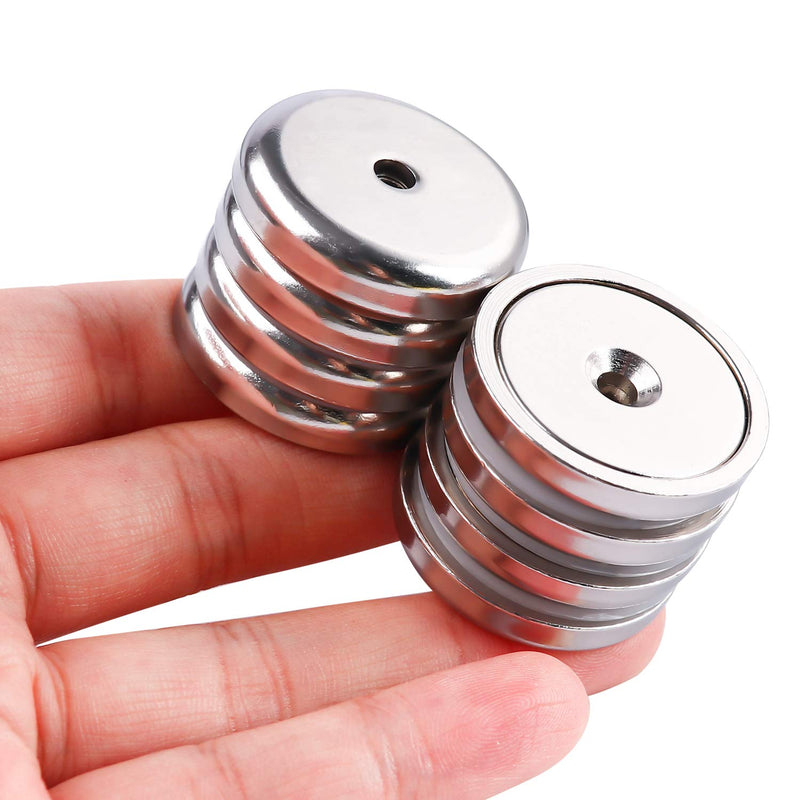  [AUSTRALIA] - DIYMAG Neodymium Magnets with Hole, 100LBS Heavy Duty Round Base Cup Magnets for Wall, Rare Earth Magnets with Countersunk Hole and Stainless Screws for Hanging, Office, Craft-Dia 1.26 inch-Pack of 8