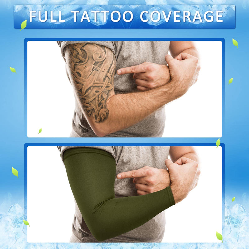  [AUSTRALIA] - 10 Pairs Arm Sleeves for Men Women Cooling Compression Arm Sleeves UV Sun Protection Arm Sleeves Tattoo Cover Up Sleeve Simple Colors