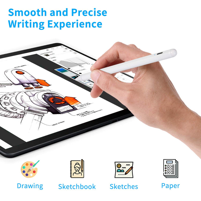 Electronic Stylus Pen for Samsung Galaxy Tab A 10.1 2019 Wi-Fi, Active Digital Pencil with 1.5mm Ultra Fine Tip Stylus Pen for Samsung Galaxy Tab A 10.1 2019 Wi-Fi Pencil, Good at Notes,White - LeoForward Australia