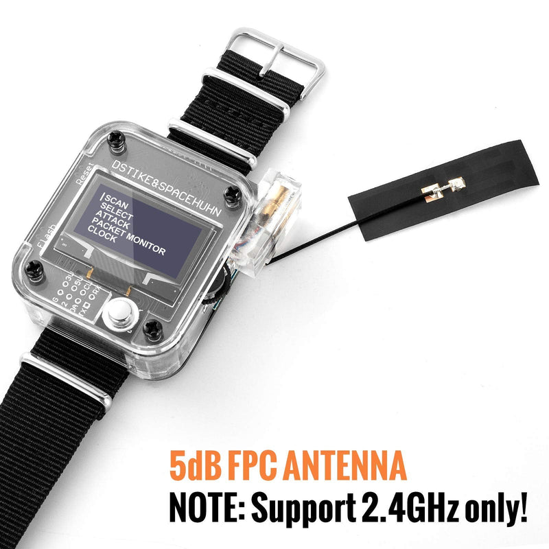  [AUSTRALIA] - AURSINC WiFi Deauther Watch V3 ESP8266 Programmable Development Board | Wearable Smartwatch | OLED&Laser | Attack/Control/Test Tool|LOT for DSTIKE NodeMCU Black V3