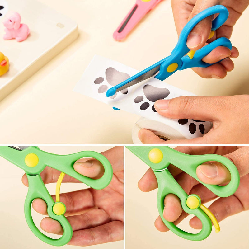  [AUSTRALIA] - 6Pcs Preschool Training Scissors, Children Safety Scissors Pre-School Training Scissors Safety Scissors Art Craft Scissors，Assorted Colors(6 colors)