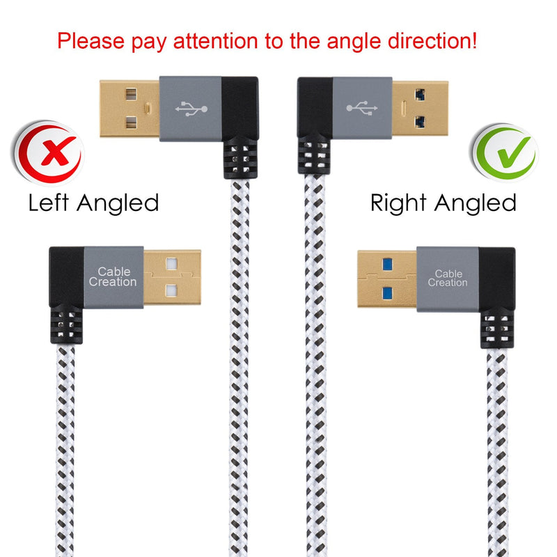  [AUSTRALIA] - CableCreation Short USB 3.0 Extension Cable, Right Angle USB 3.0 Male to Female Extender Cord, Compatible Flash Drives, Keyboard, Scanners, Keyboard, Playstation, 1 FT, Space Grey, Aluminum Case 1Pack