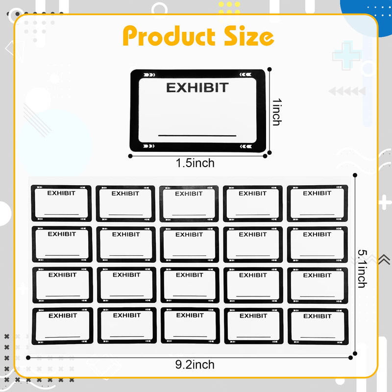  [AUSTRALIA] - 600 Pcs Legal Exhibit Stickers1.65 x 1 Inches Exhibit Labels Stickers Blank File Folder Labels Tabs for Offices Courts Legal Documents Report Dividers (White)