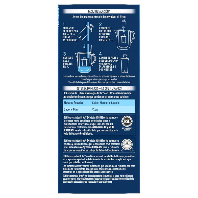 Brita Standard Water Replacement Filters for Pitchers and Dispensers, 4 ct, White - LeoForward Australia