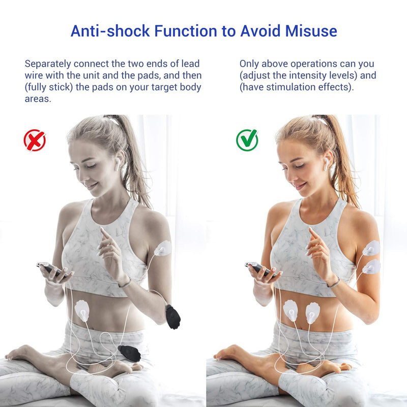Rechargeable TENS Units, Ohuhu 24 Modes TENS & Powered Muscle Stimulator Massager, 16 Pads Muscle Stimulator, Electric Massager for Back Shoulder Pain Relief Mother Father, Christmas Day Gift Silver - LeoForward Australia