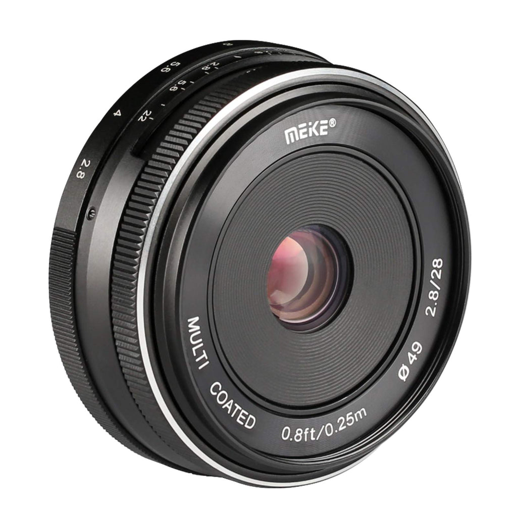  [AUSTRALIA] - Meike 28mm f2.8 APS-C Fixed Manual Focus Lens for Sony E Mount Mirrorless Camera NEX 3 3N 5 NEX 5T NEX 5R NEX 6 7 A6400 A5000 A5100 A6000 A6100 A6300 A6500