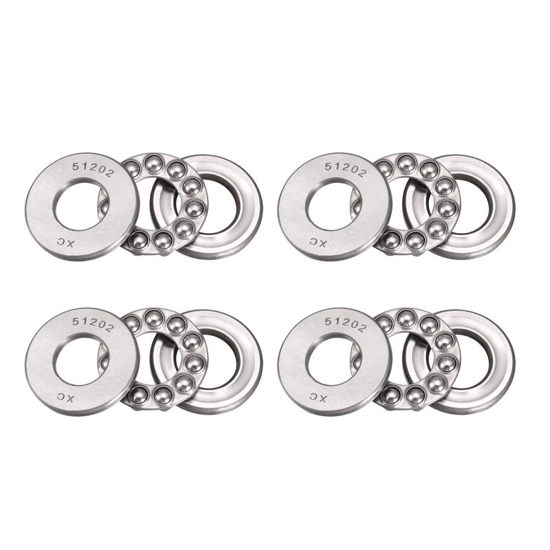  [AUSTRALIA] - uxcell 51202 Miniature Thrust Ball Bearing 15mm x 32mm x 12mm Chrome Steel with Washer 4pcs