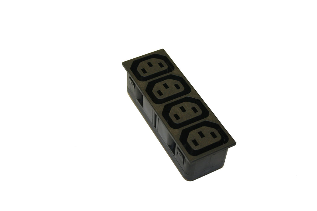  [AUSTRALIA] - Interpower 83020140 IEC 60320 Four Position Accessory Module 2.5mm Panel Thickness, IEC 60320 Sheet F Socket Type, Black, 10A/15A Rating, 250VAC Rating