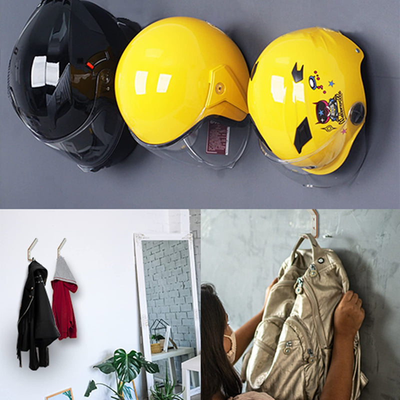  [AUSTRALIA] - Deloky 4 Pack Motorcycle Helmet Holder Hook -Jacket Bags Wall Mount Cloth Display Rack Hook with Mounting Screws (4pcs Hook+ 8pcs Screws)