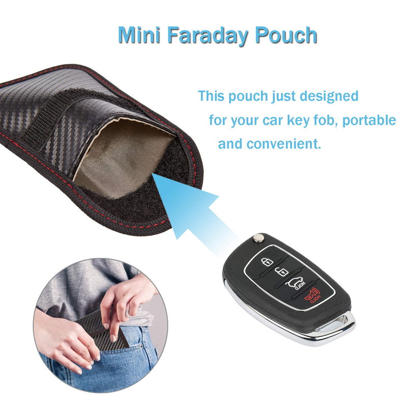 Faraday Key Fob Protector - 2 Pack Mini Anti-Theft Pouch Key Fob RFID Signal Blocking Faraday Bag for Key Fob - LeoForward Australia