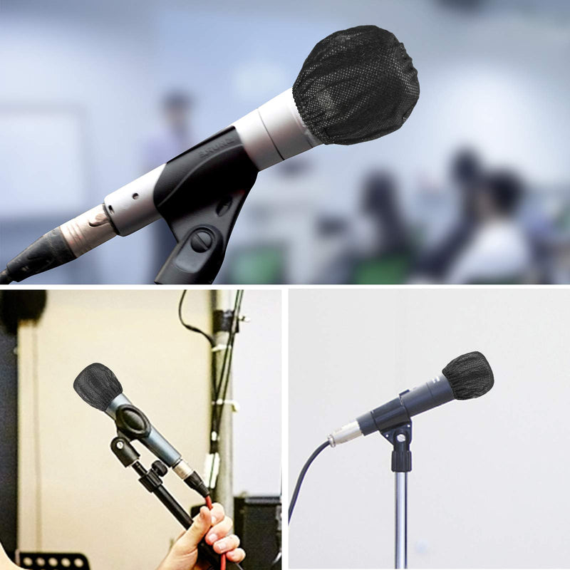  [AUSTRALIA] - 300 Pcs Disposable Microphone Cover Non-Woven Handheld Microphone Windscreen Protective Cap for Recording Room, KTV and Any Shared Environment (Black) Black(300PCS)