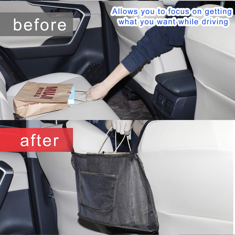  [AUSTRALIA] - Car Net Pocket Handbag Holder,Seat Back Organizer Mesh,JASSINS Car Storage Netting Pouch,Used to store wallets and document bags (1# -Black) 1# -Black