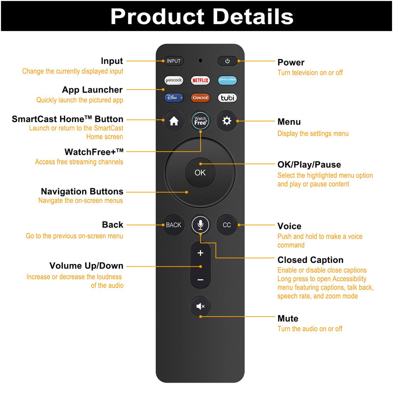  [AUSTRALIA] - New Replacement Voice Remote XRT260 fit for Vizio M-Series Smart TV M75Q6-J03 M50Q7-J01 P65Q9-J01 P75Q9-J01 M58Q7-J01 M65Q7-J01 M70Q7-J03 M75Q7-J03 M43Q6-J04 M50Q6-J01 M55Q6-J01 M65Q6-J09 M70Q6-J03