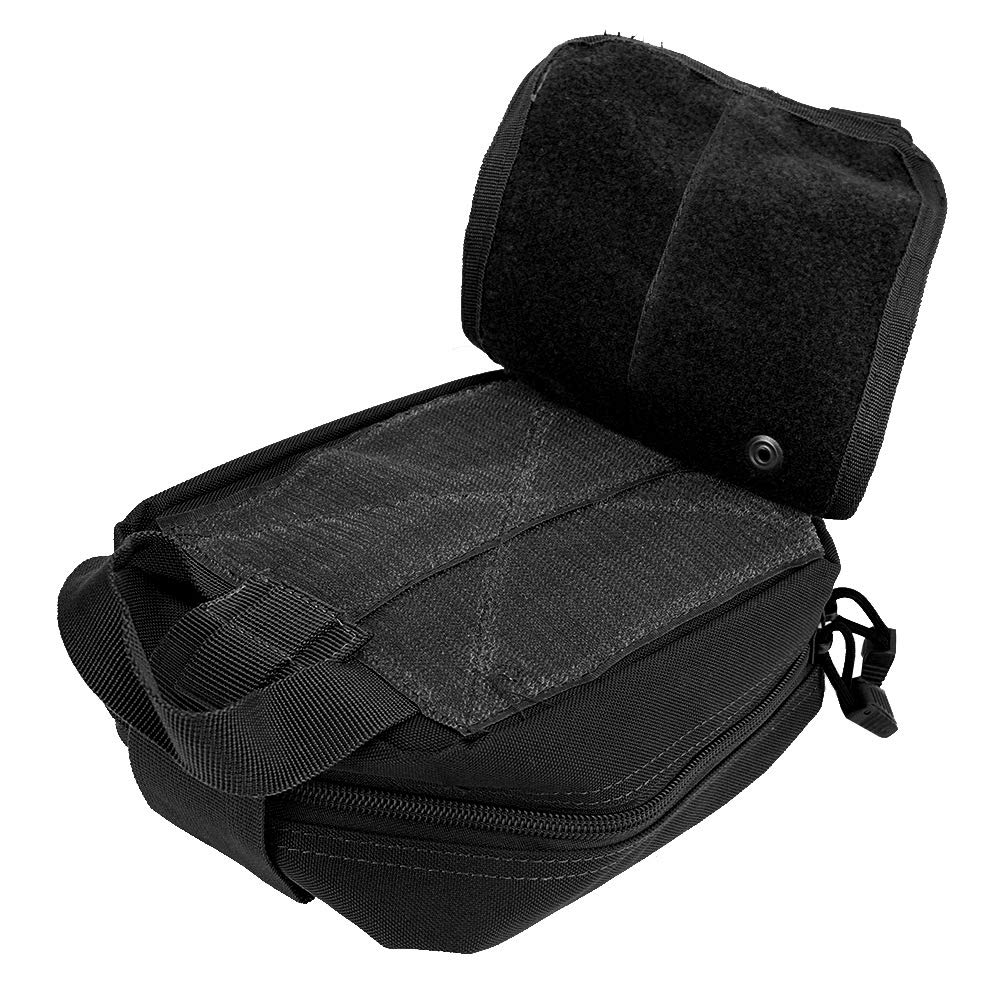  [AUSTRALIA] - Nylon Waterproof MOLLE First Aid Bag Emergency Medicine Storage Bag Suitable for Household, Outdoor Activities to Store Medicines(Black) Black