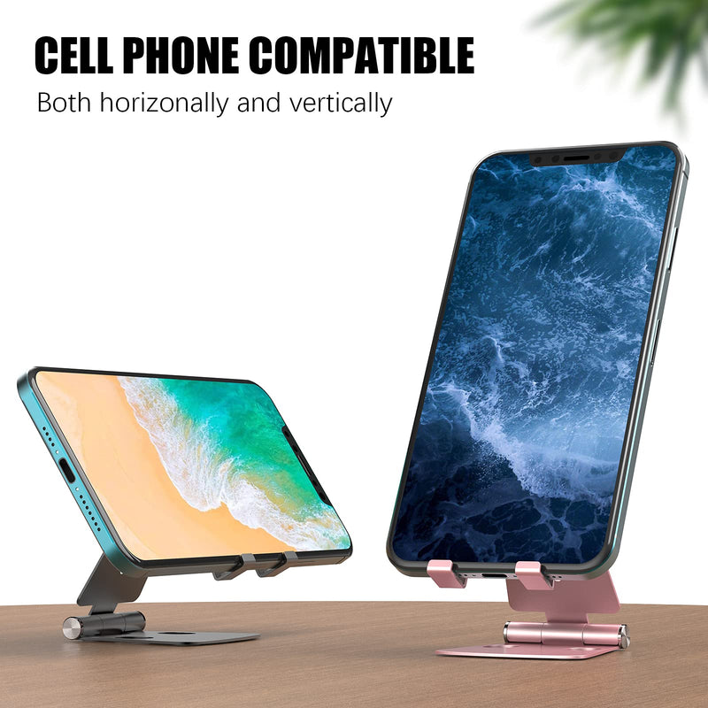  [AUSTRALIA] - 2Pack Cell Phone Stand for Angle Height Adjustable Desk Sturdy Aluminum Metal Phone Holder for iPhone,Ipad, Mobile Phone, All Android Smartphone,Desktop