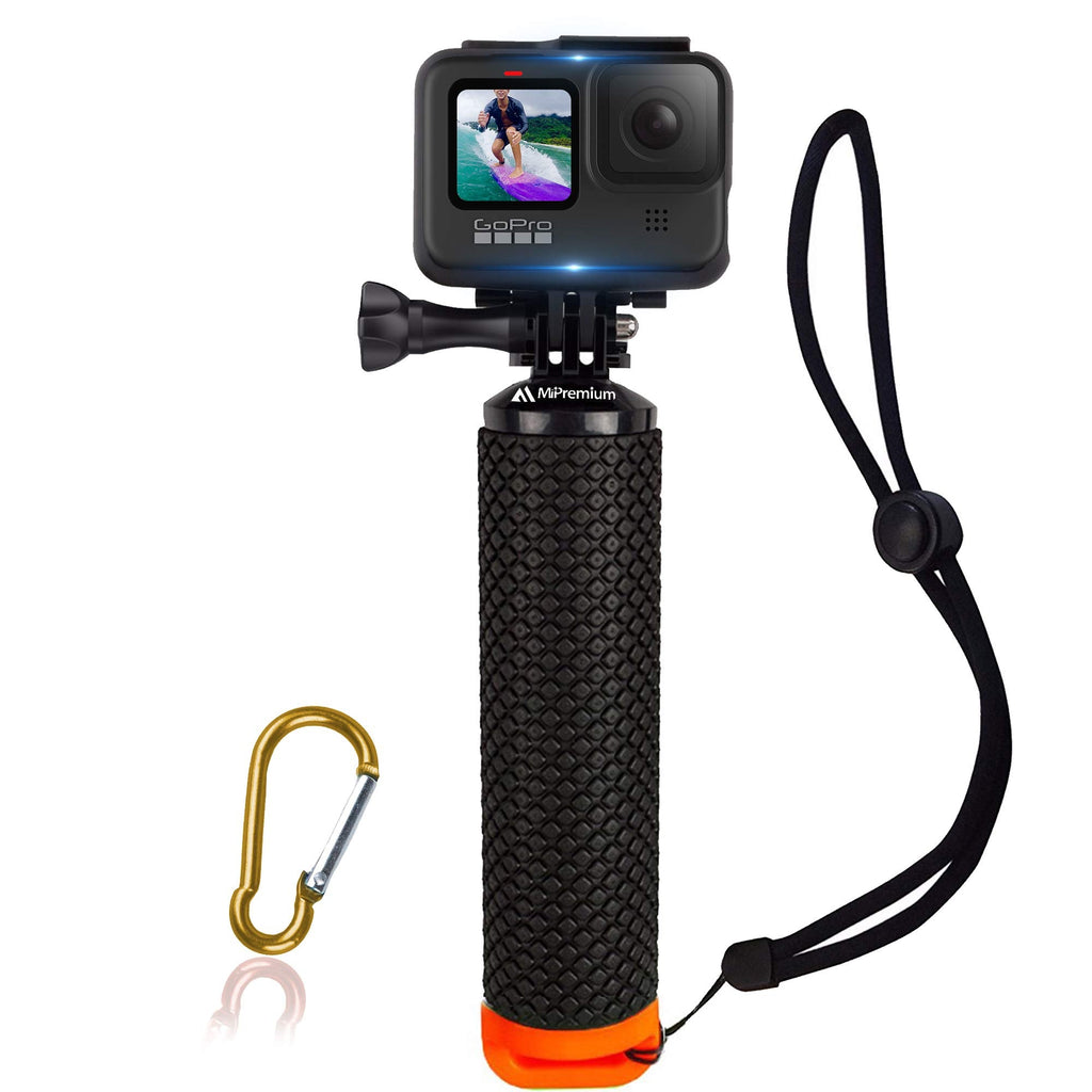  [AUSTRALIA] - Waterproof Floating Hand Grip Compatible with GoPro Hero 10 9 8 7 6 5 4 3+ 2 1 Session Black Silver Handler & Handle Mount Accessories Kit for Water Sport and Action Cameras (Orange) Orange