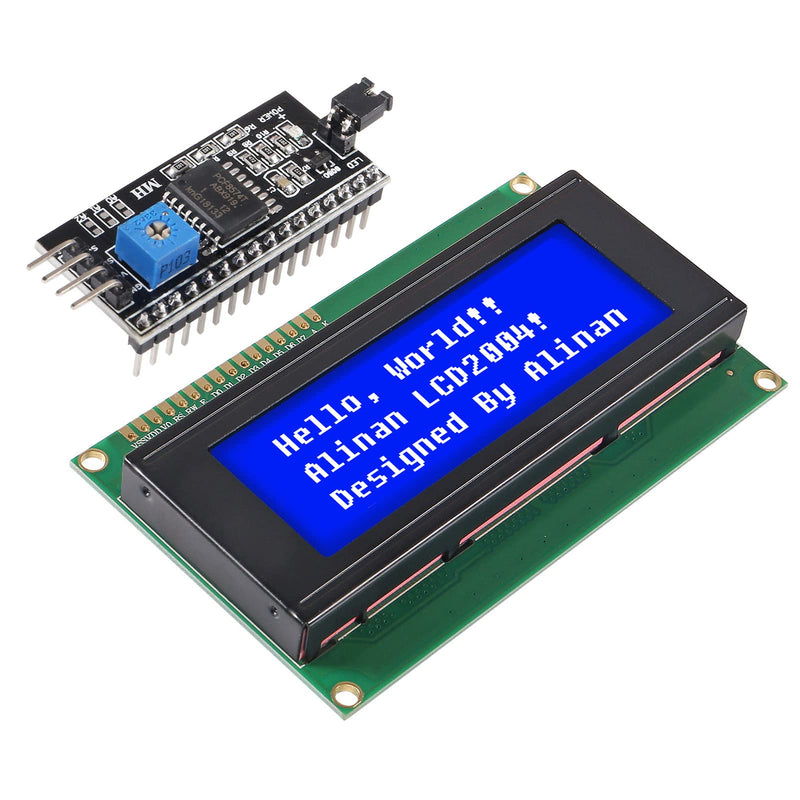  [AUSTRALIA] - Alinan 2pcs 2004 20X4 Blue LCD Display Module with 2pcs IIC/I2C/TWI Serial Interface Adapter LCD 2004 20x4 Backlight Module Compatible with Arduino R3 MEGA2560 for Arduino Raspberry Pi One Size 2