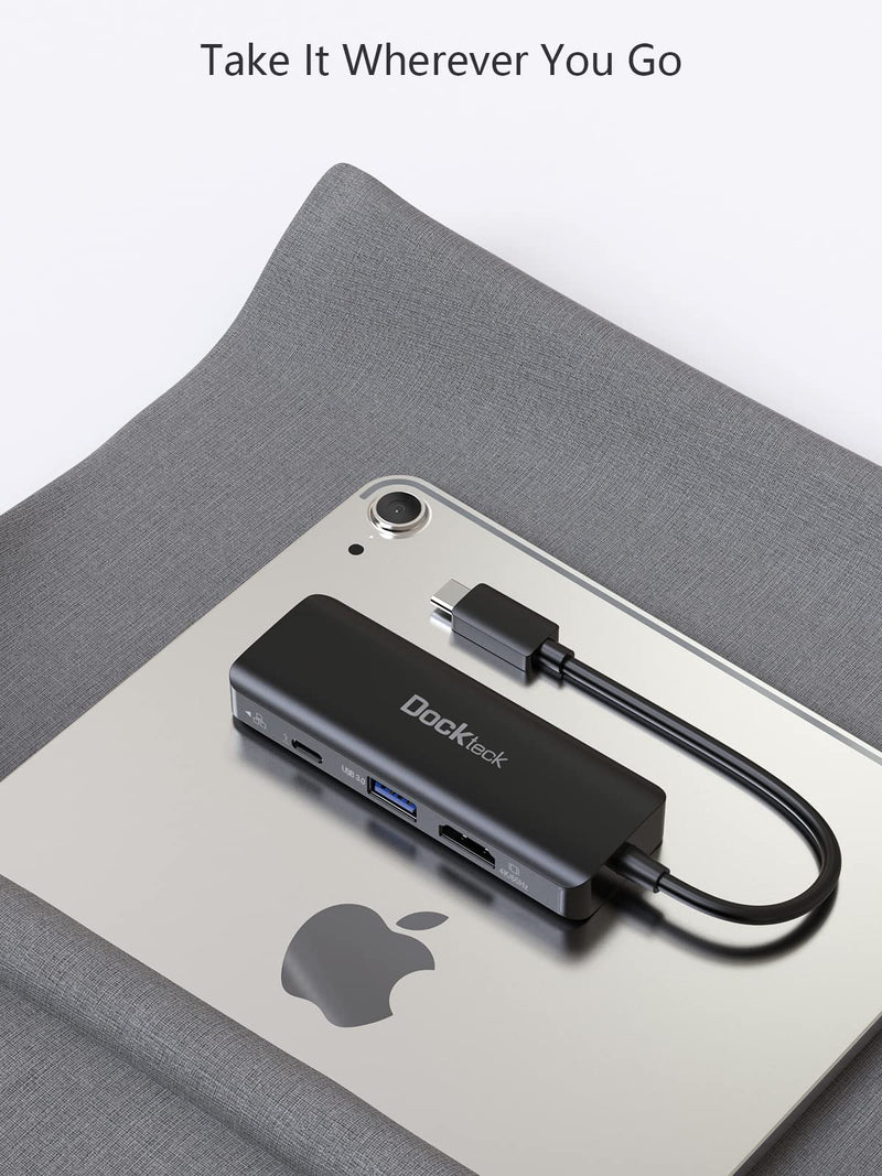  [AUSTRALIA] - USB C Hub 4K 60Hz, Dockteck 4-in-1 USB C PD Ethernet Hub Dongle with 4K 60Hz HDMI, 1Gbps Ethernet, 100W PD, USB 3.0 for MacBook Pro / Air M1 2020, iPad Pro 2021, iPad Air 2020 and More