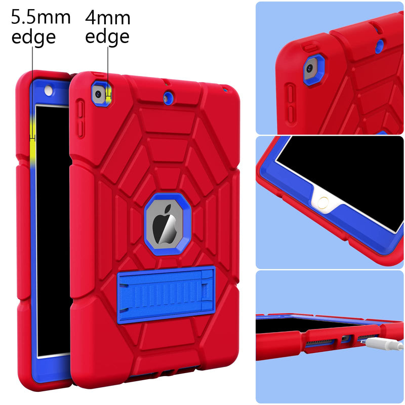  [AUSTRALIA] - Grifobes Kids Case for iPad 9th Generation Case, iPad 8th/7th Generation Case for Kids 2021/2020/2019,Heavy Duty Shockproof Rugged Case High Impact Protective Cover for iPad 9 8 7 Gen 10.2 inch RED+BLUE