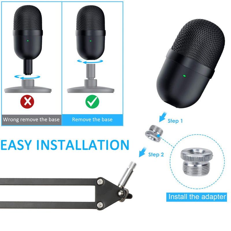  [AUSTRALIA] - Razer Seiren Mini Boom Arm with Pop Filter - Mic Stand with Foam Cover Windscreen Compatible with Razer Seiren Mini Streaming Microphone by YOUSHARES