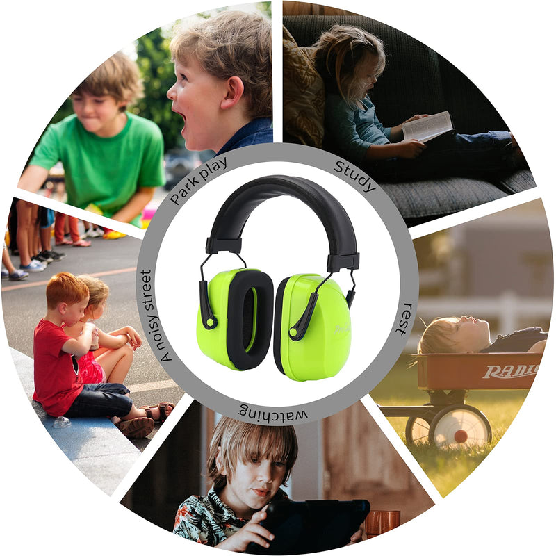  [AUSTRALIA] - ProCase Kids Ear Protection Safety Ear Muffs, NRR 25dB Noise Reduction Hearing Protection Earmuffs for Concerts Fireworks Shooting Toddler Children Teen Kid -Green Green