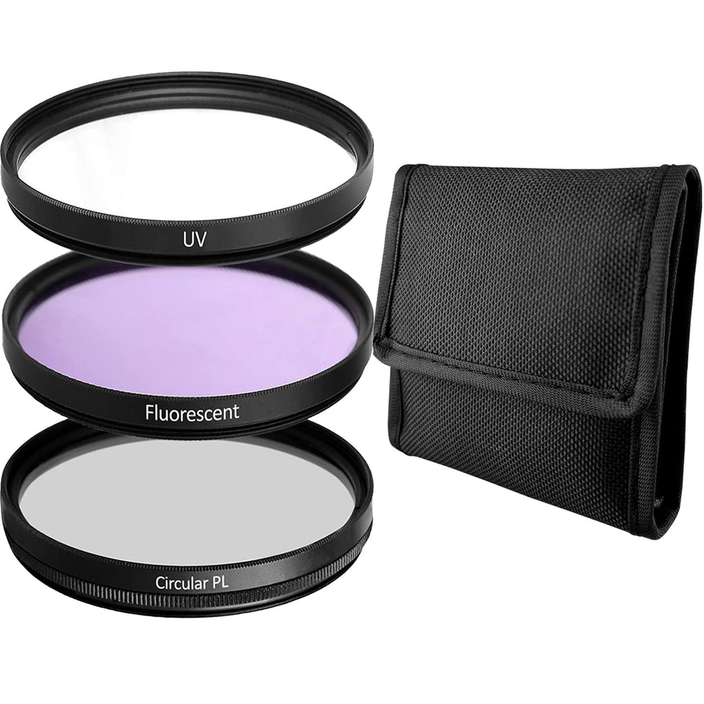  [AUSTRALIA] - 58MM Lens Filter Kit Bundle Pro, Includes 58MM CPL Filter, 58MM UV Filter, 58MM FL-D (UV, Polarizer Filter, Fluorescent Filter 58MM) Universal for Camera Lens w 58MM Filter + Lens Filter Travel Case