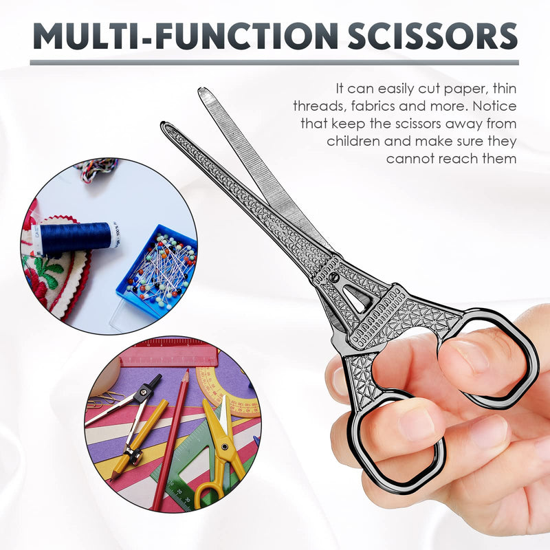  [AUSTRALIA] - 3 Pieces Scissors and Letter Opener Set Include 1 Pieces Metal Envelope Opener Slitter and 2 Pieces Eiffel Tower Embroidery Scissors Craft Scissors for Office Home School Supplies (Silver)