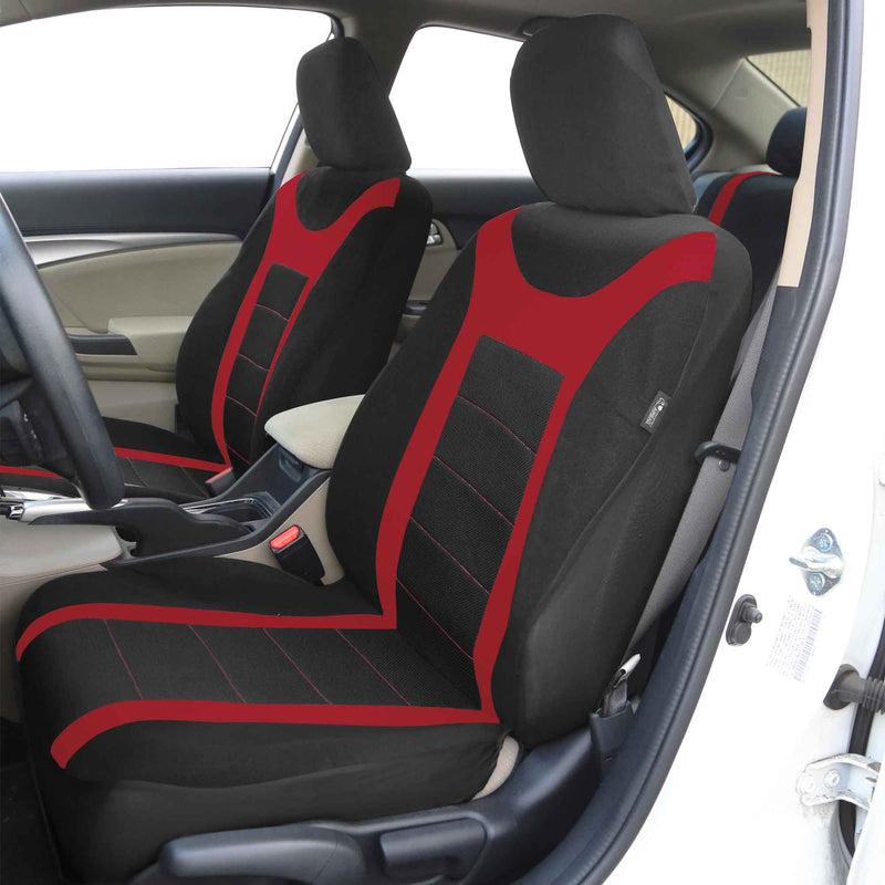  [AUSTRALIA] - FH Group FB070RED102 Red Front Airbag Ready Sport Bucket Seat Cover, Set of 2