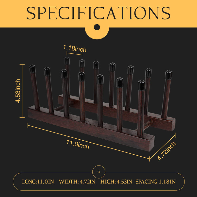  [AUSTRALIA] - NUSWOR Vinyl Record Cleaning Supporting Drying Rack, CD and Album Display/Storage Holder, Wenge Wood Stand That can Stack up 36 Discs of 7" 10''12", Practical LP Organizer/Turntable Accessories