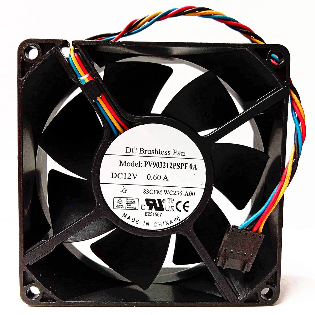  [AUSTRALIA] - PV903212PSPF 0A Fan DC12V 0.60A 83CFM WC236-A00 4-Wire Chassis Cooling Fan