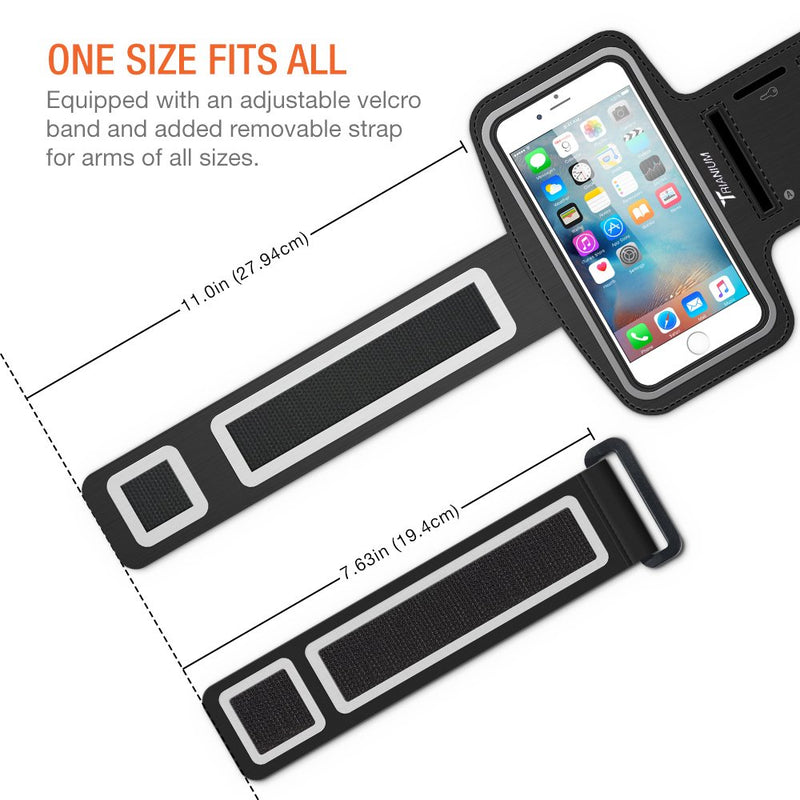  [AUSTRALIA] - Trianium Armband, Water Resistant Large Cell Phone Armband for iPhone 12 Pro,12 Mini,11 Pro Max/Xs Max/XR/X/8 Plus, Galaxy S20/S10/S10e/S10+/Note 10 and More Workout Band Skin & Key Holder(2nd Gen) Pro Black