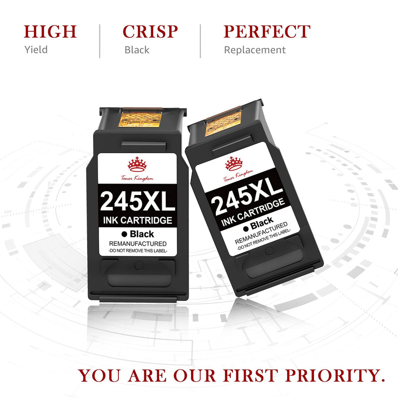  [AUSTRALIA] - Toner Kingdom Remanufactured Ink-Cartridge Replacement for Canon PG-245 PG-245XL 245XL 245 XL PG-243 for Canon PIXMA MX490 MX492 MG2522 MG2420 MG2420 MG2924 MG2920 TS3122 IP2820 Printer Ink (2 Black)