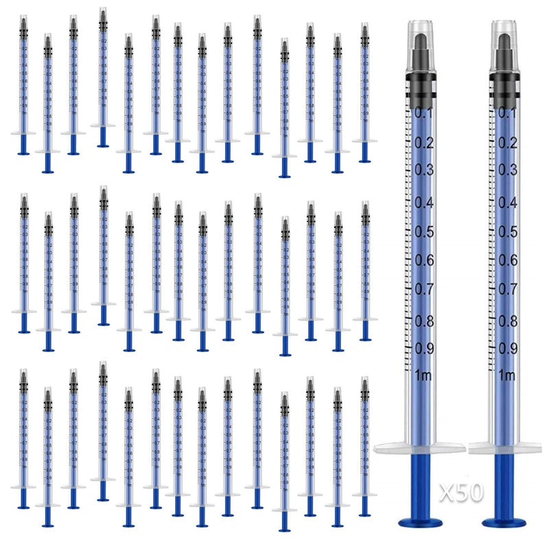  [AUSTRALIA] - 50 Pcs 1 ml/1 cc Plastic Syringes No Needle Individually Package (1ml/1cc,50) (1ml 50pcs) 1ml 50.0