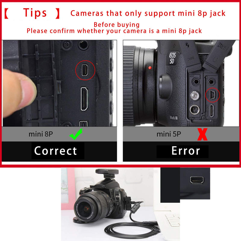  [AUSTRALIA] - Replacement USB Camera Transfer Data Sync Charger Charging Cable Cord for Panasonic Lumix Camera DMC-G7 DMC-S5 DMC-ZS25 DMC-TZ35 ZS40 TS30 SZ3 TZ8 TZ11 TZ15 TZ24 F2 FH25 GF3 GF5 GX1 FH4 & More (Black)