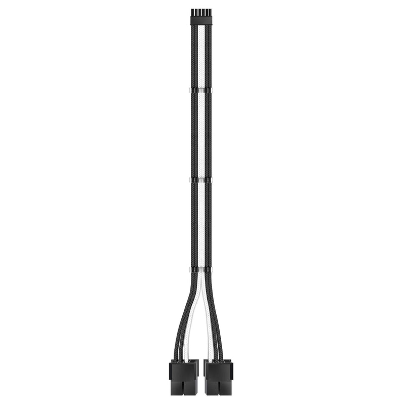  [AUSTRALIA] - EZDIY-FAB RTX 3000 Series 12 Pin to Dual 8 Pin PCIe Sleeved Extension Cable 300 MM- Connector for NVIDIA Ampere GEFORCE RTX 3060ti 3070 3080 FE Funder Edition- Black White Black and white