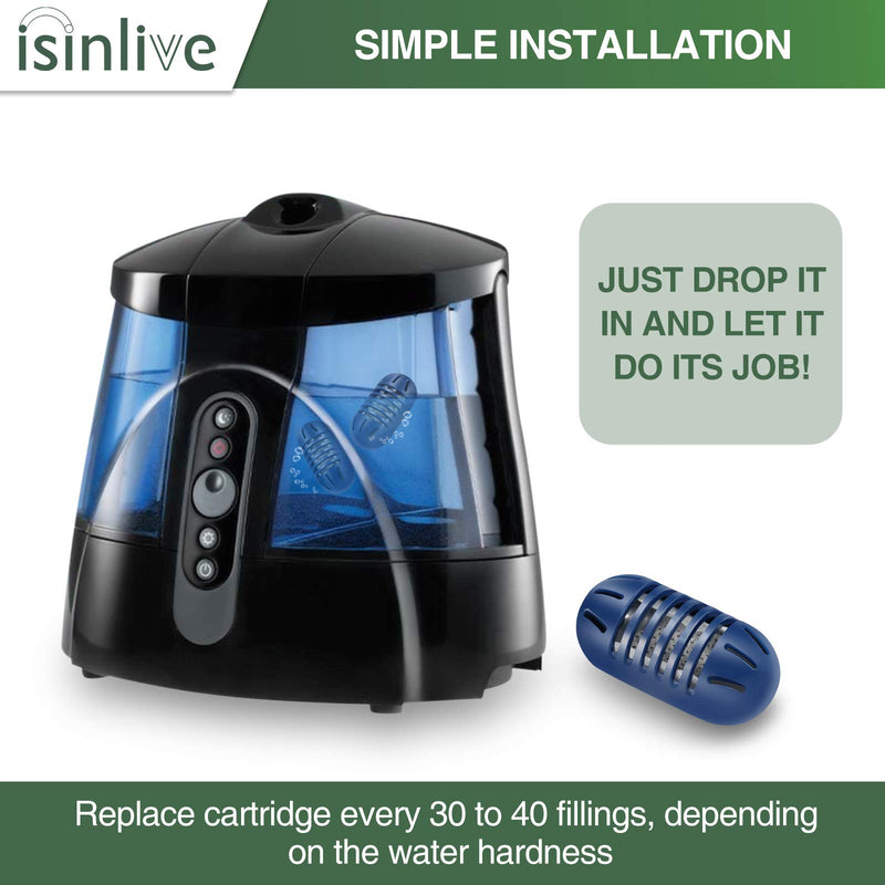 isinlive Demineralization Cartridge Compatible with HoMedics Ultrasonic Humidifiers, Filters Mineral Deposits, Prevents Hard Water Build-Up, Purifies Water, Eliminates White Dust and Odor, 12 Pack - LeoForward Australia